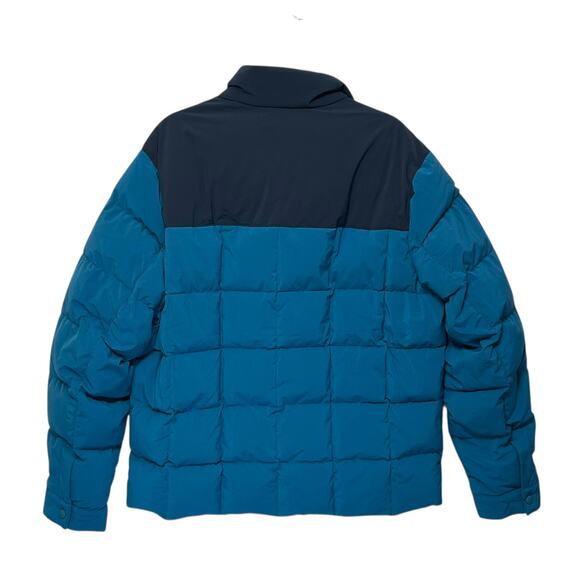 Lands' End Max 600 Down Puffer Jacket NWT Men's Sz L Blue Colorblock Streetwear - Picture 3 of 9